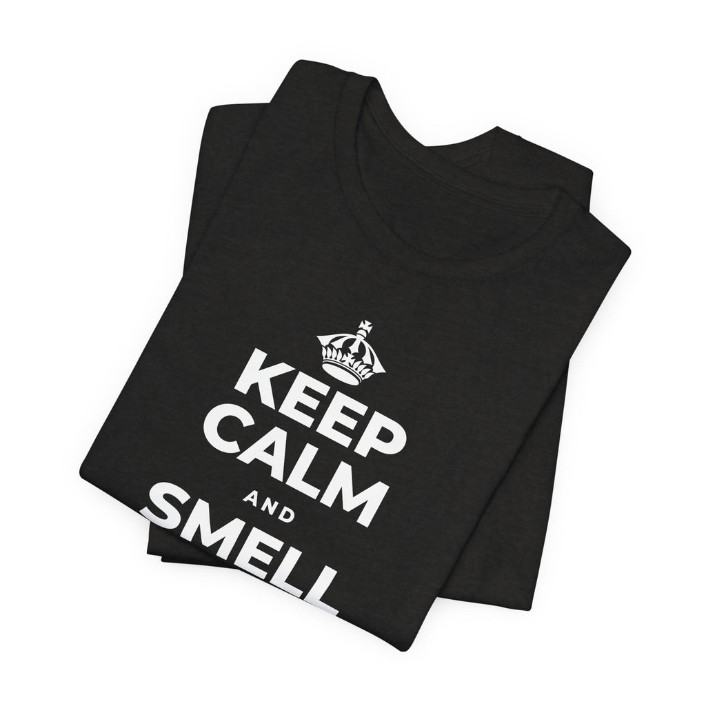 KEEP CALM AND SMELL THE FRESH AIR T-Shirt (Soft Cream–Heather Mauve)