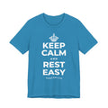 KEEP CALM AND REST EASY T-Shirt (White–Asphalt)