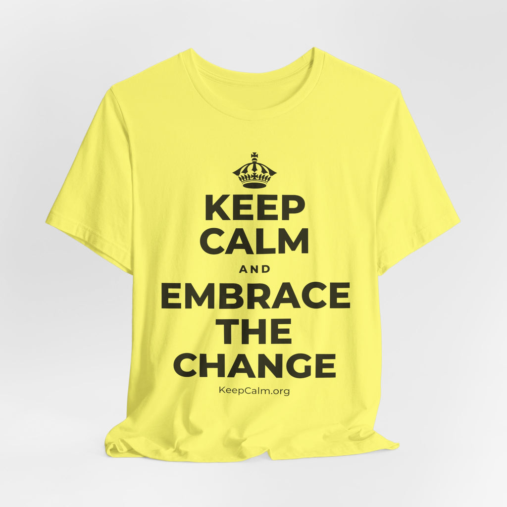KEEP CALM AND EMBRACE THE CHANGE T-Shirt (Soft Cream–Heather Mauve)