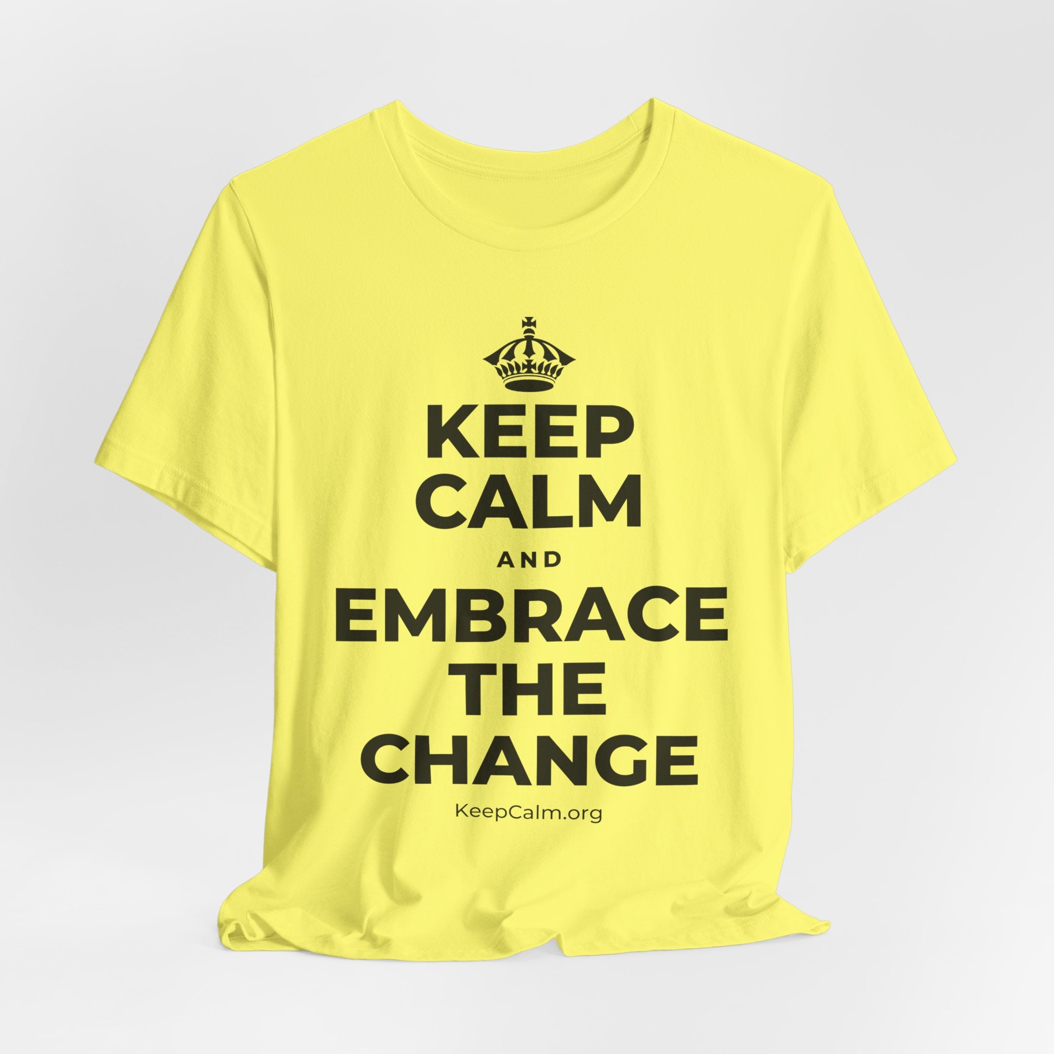 KEEP CALM AND EMBRACE THE CHANGE T-Shirt (Soft Cream–Heather Mauve)