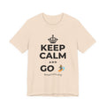 KEEP CALM AND GO 🏄 T-Shirt (Soft Cream–Heather Mauve)