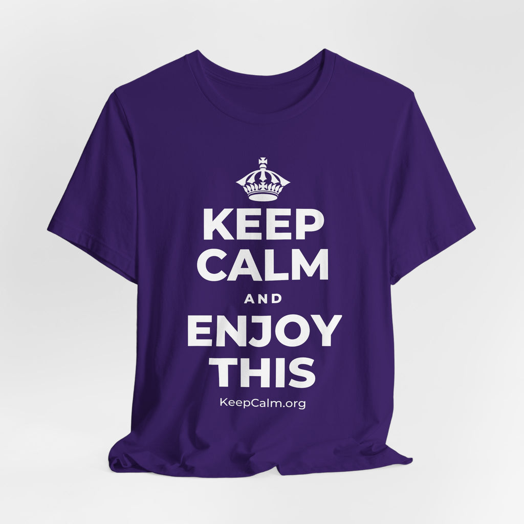 KEEP CALM AND ENJOY THIS T-Shirt (Soft Cream–Heather Mauve)