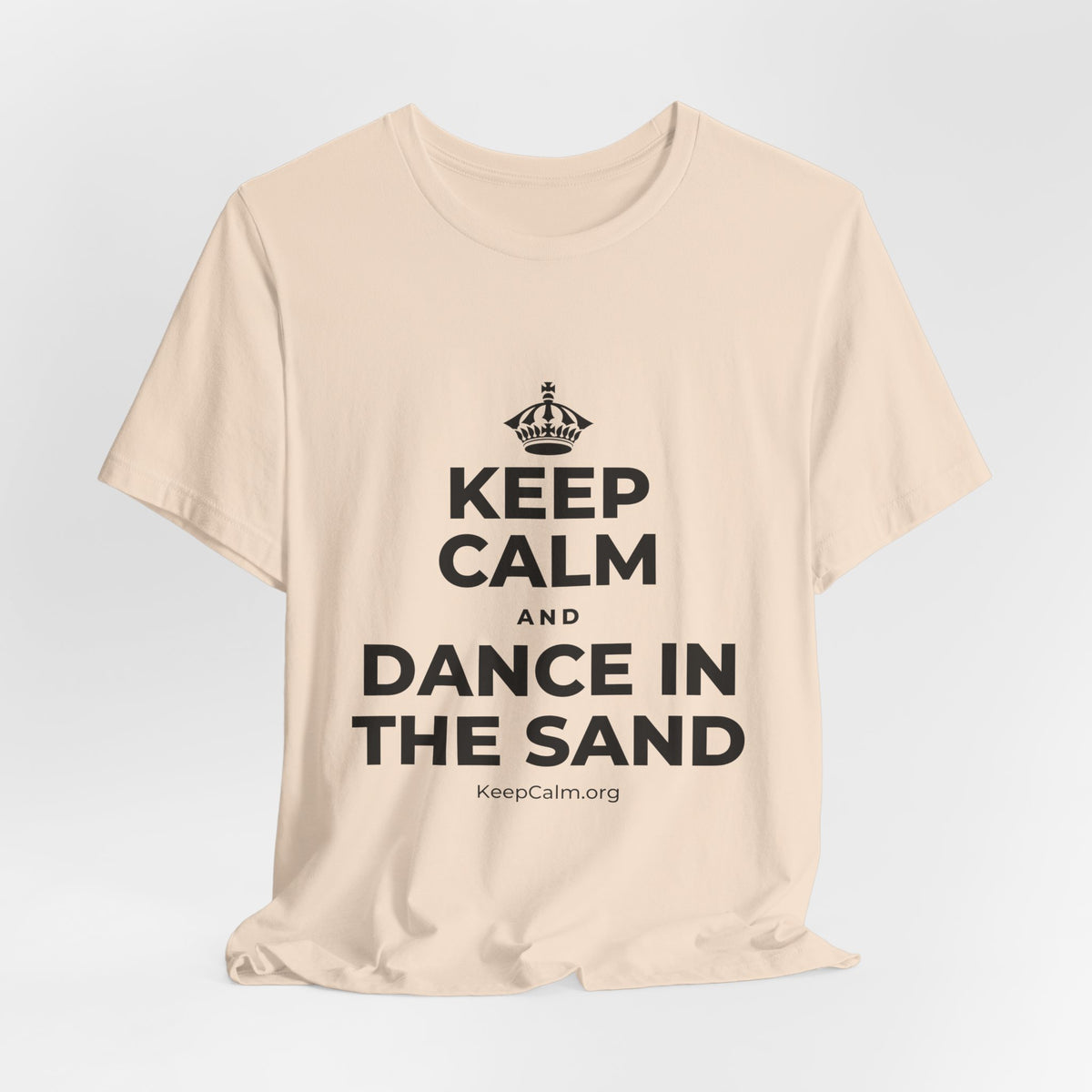 KEEP CALM AND DANCE IN THE SAND T-Shirt (Soft Cream–Heather Mauve)