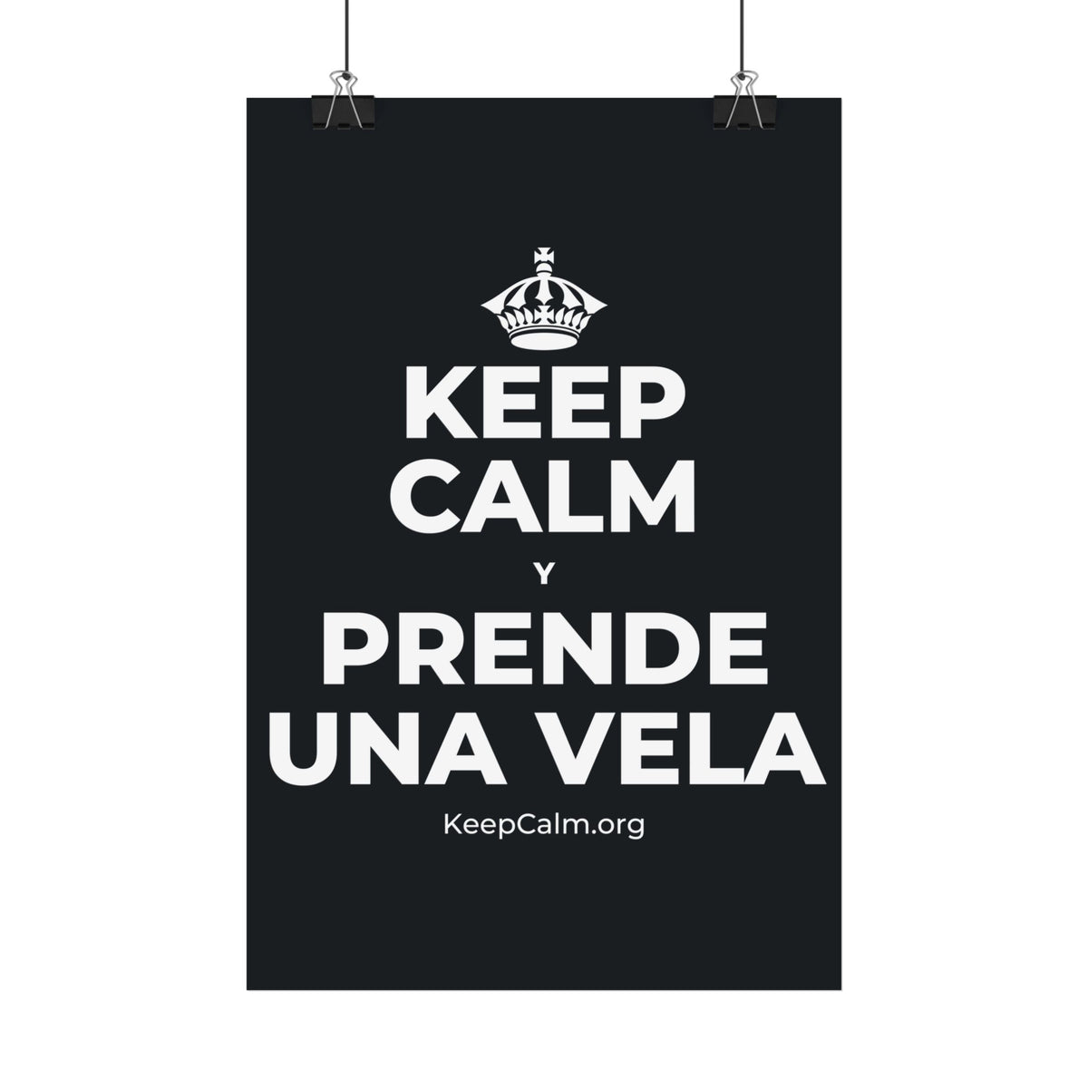KEEP CALM Y PRENDE UNA VELA Satin Poster (Dark)
