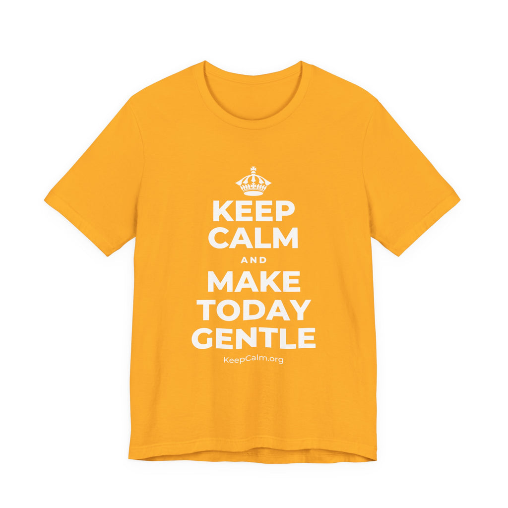 KEEP CALM AND MAKE TODAY GENTLE T-Shirt (Baby Blue–Silver)