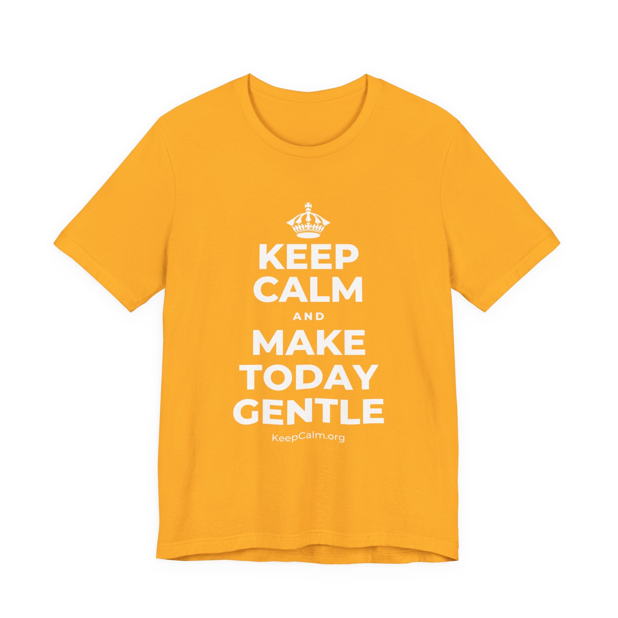 KEEP CALM AND MAKE TODAY GENTLE T-Shirt (Baby Blue–Silver)