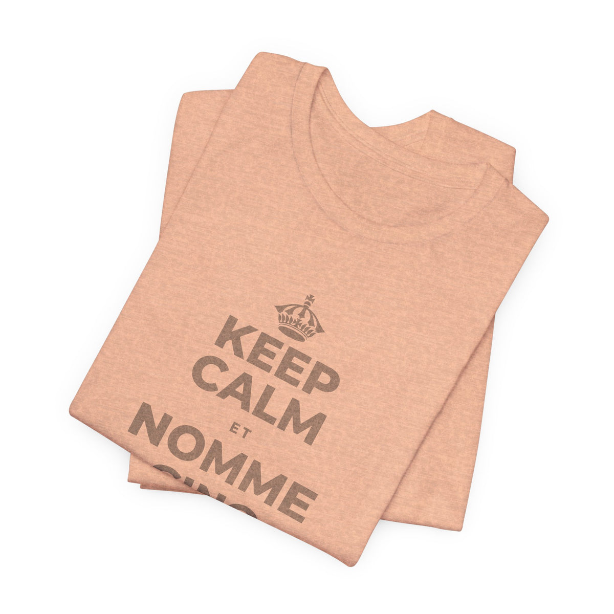 KEEP CALM ET NOMME CINQ CHOSES QUE TU VOIS T-Shirt (Soft Cream–Heather Mauve)