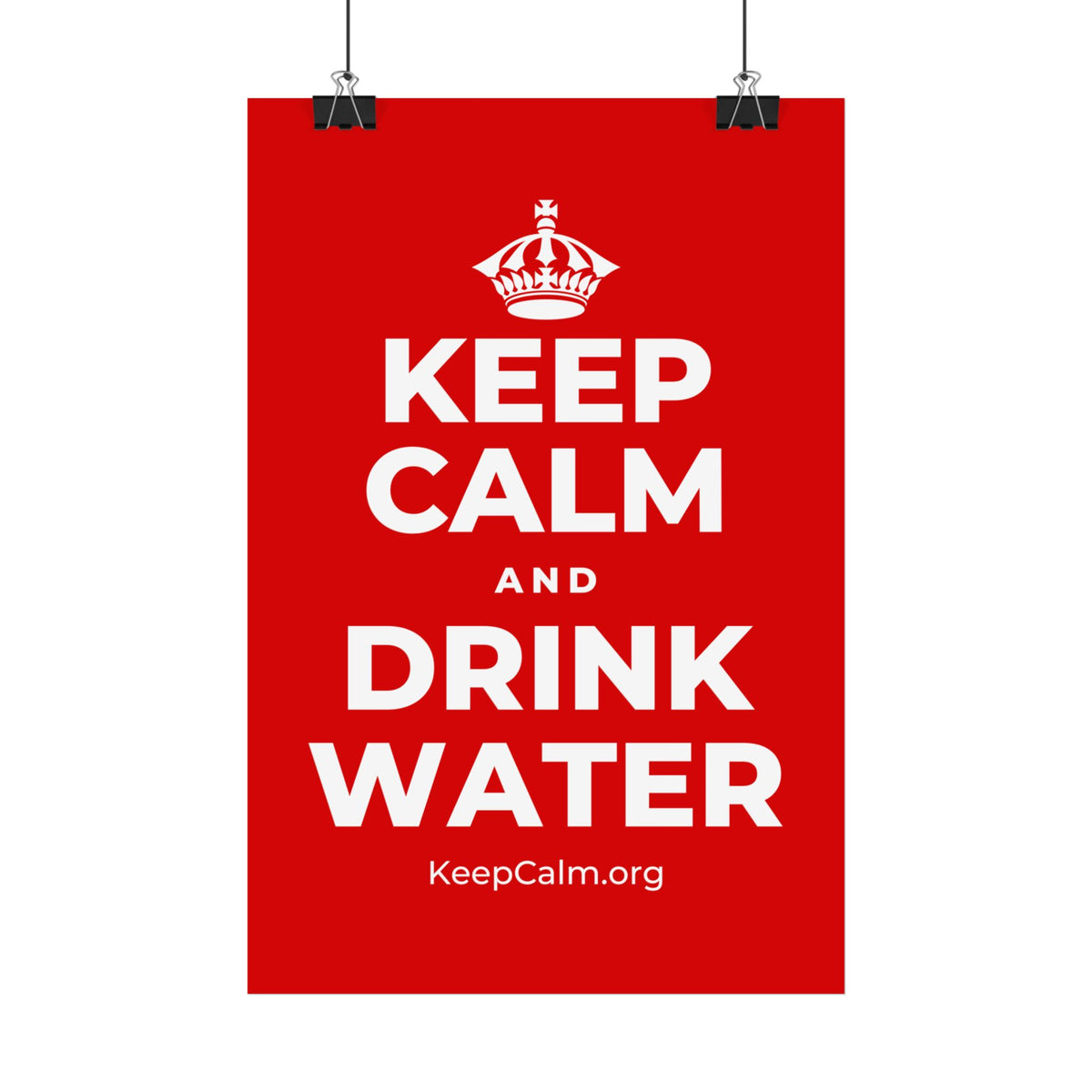 KEEP CALM AND DRINK WATER Satin Poster