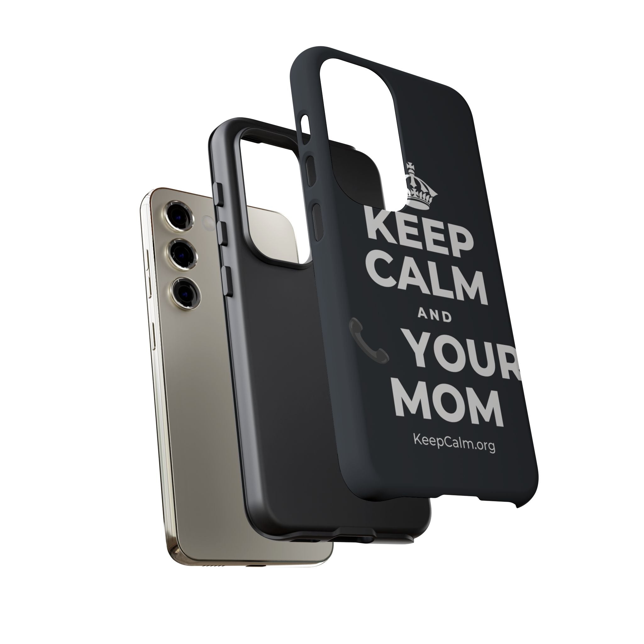 KEEP CALM AND 📞 YOUR MOM Phone Case (Dark)