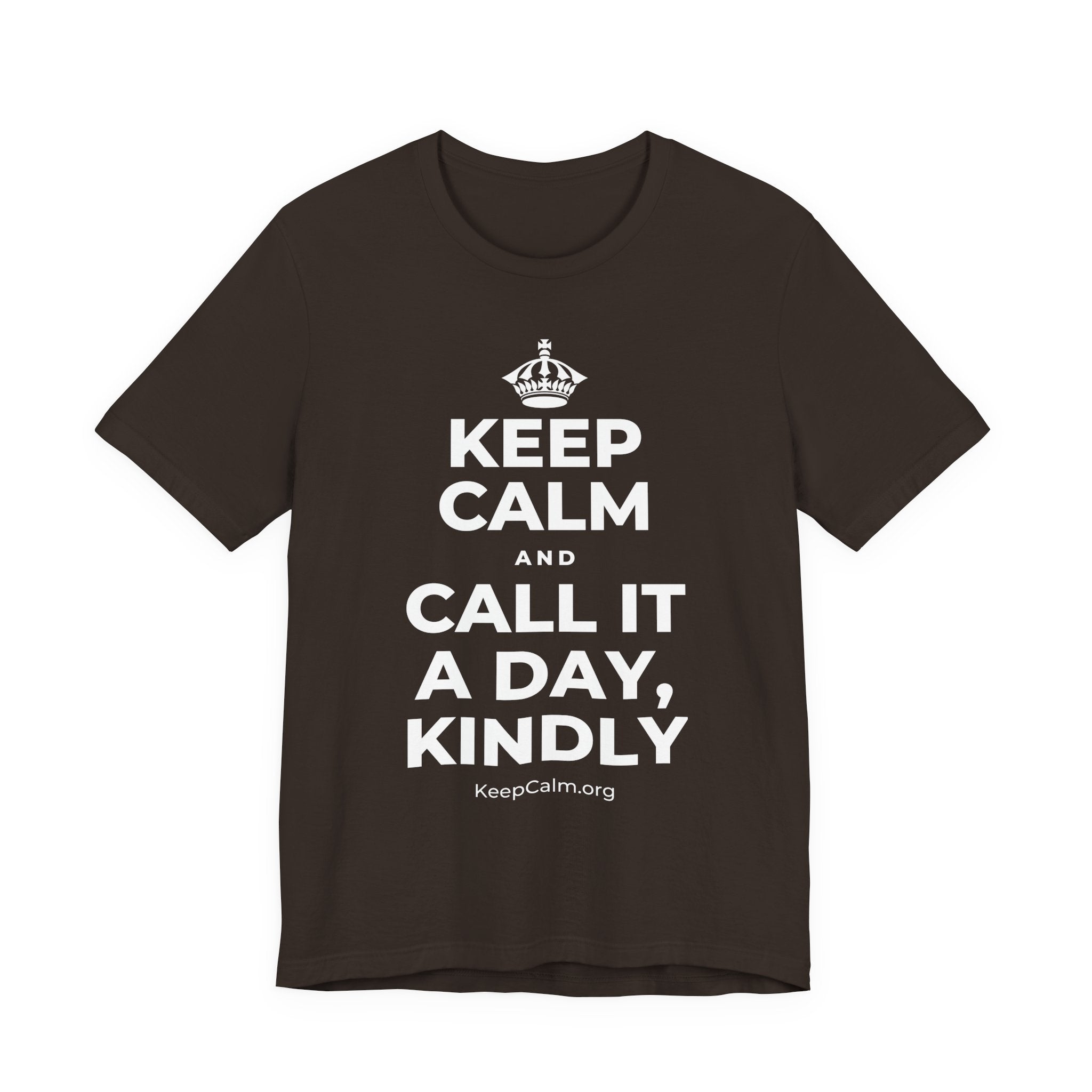 KEEP CALM AND CALL IT A DAY, KINDLY T-Shirt (Soft Cream–Heather Mauve)