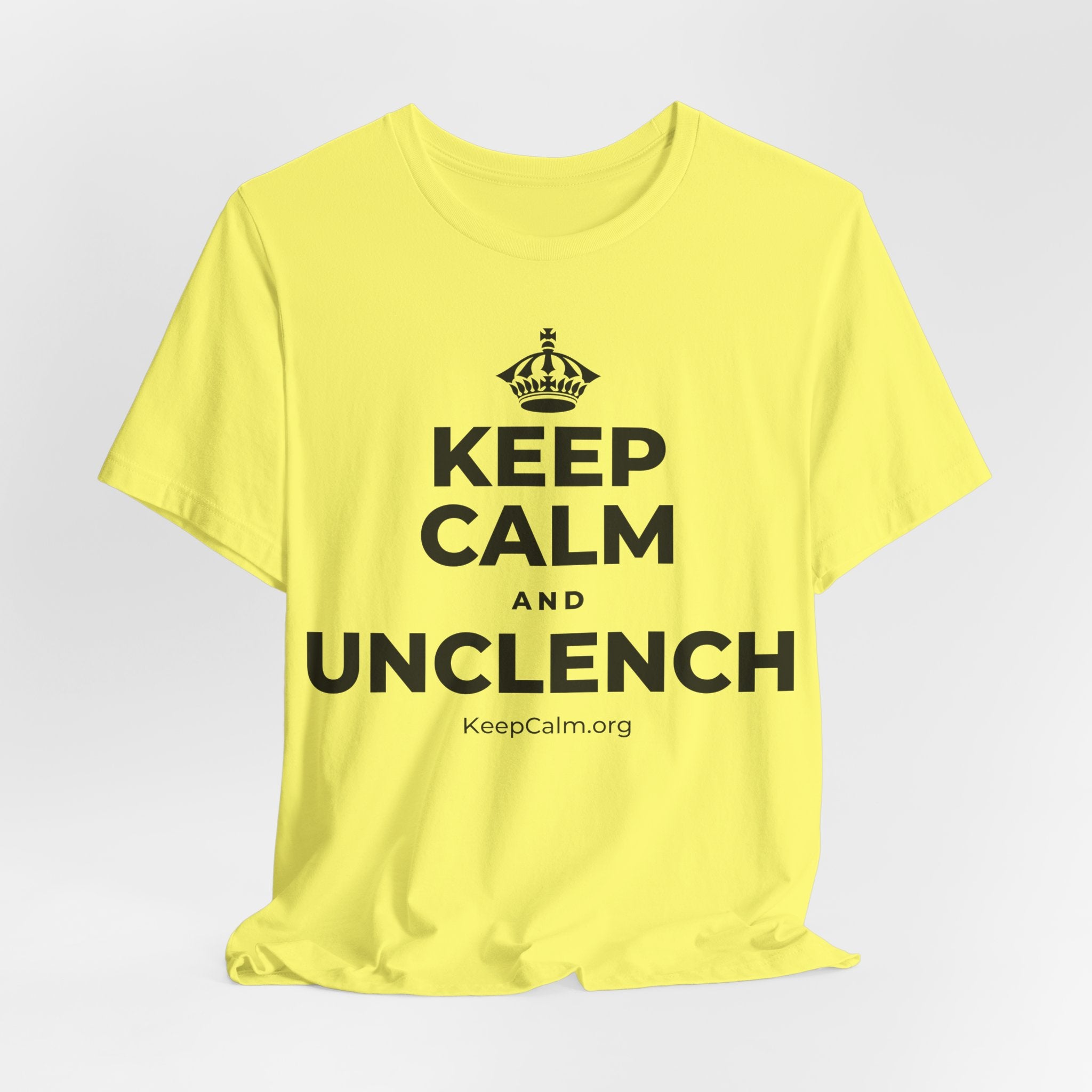KEEP CALM AND UNCLENCH T-Shirt (Soft Cream–Heather Mauve)
