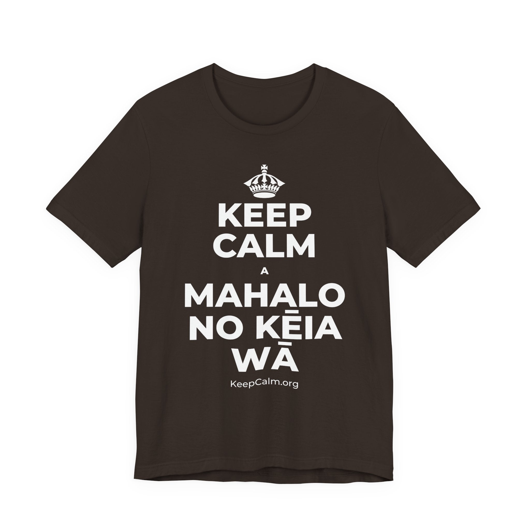 KEEP CALM A MAHALO NO KĒIA WĀ T-Shirt (Soft Cream–Heather Mauve)