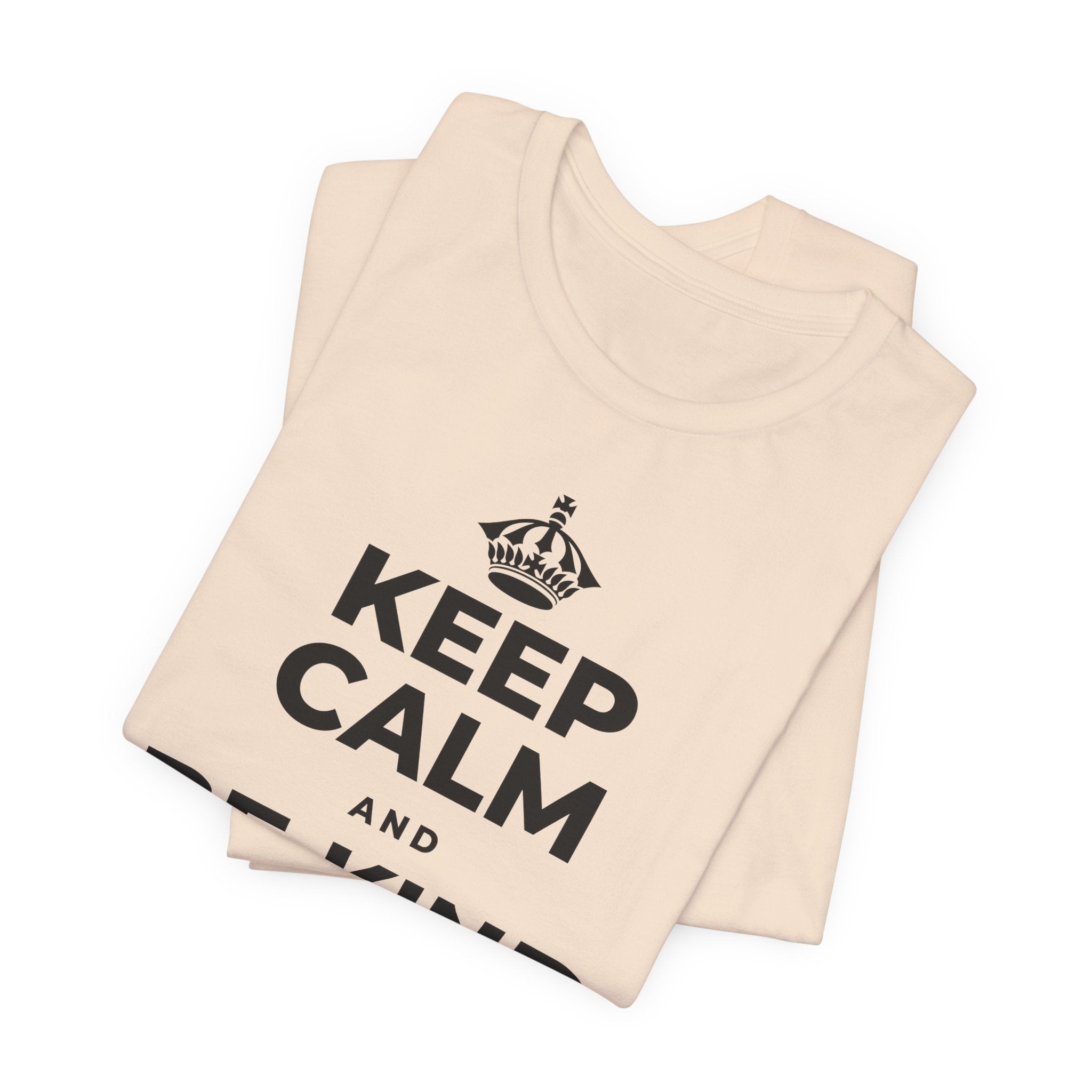 KEEP CALM AND BE KIND TO YOURSELF T-Shirt (Soft Cream–Heather Mauve)