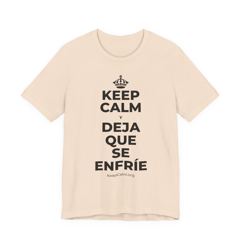 KEEP CALM Y DEJA QUE SE ENFRÍE T-Shirt (Soft Cream–Heather Mauve)