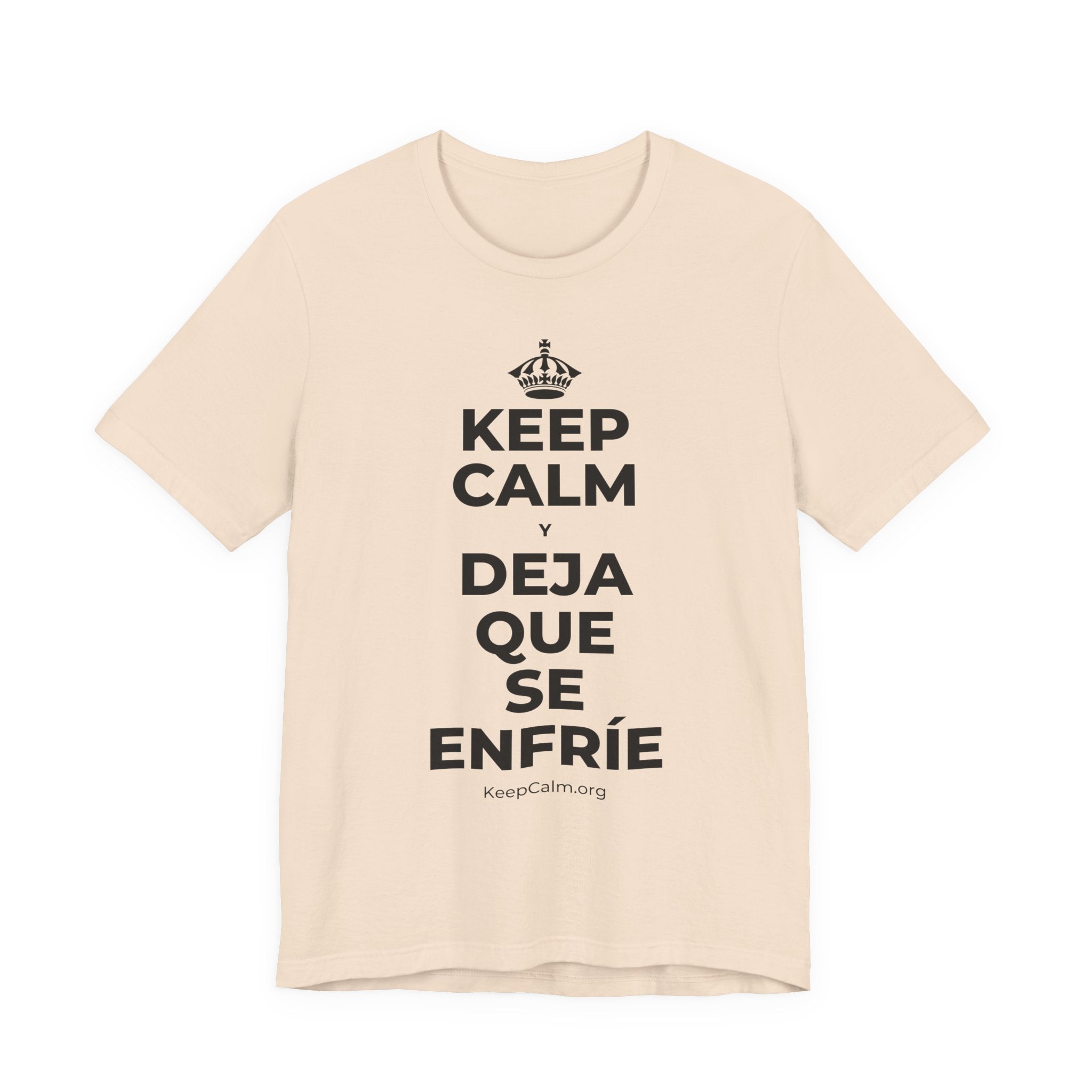KEEP CALM Y DEJA QUE SE ENFRÍE T-Shirt (Soft Cream–Heather Mauve)