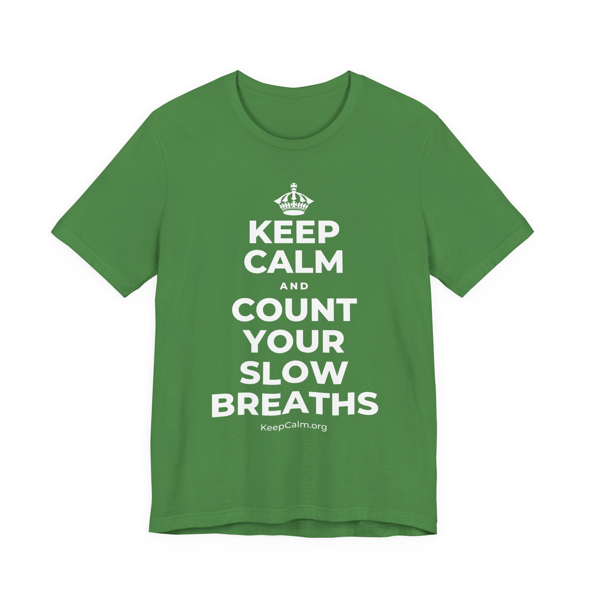 KEEP CALM AND COUNT YOUR SLOW BREATHS T-Shirt (Baby Blue–Silver)
