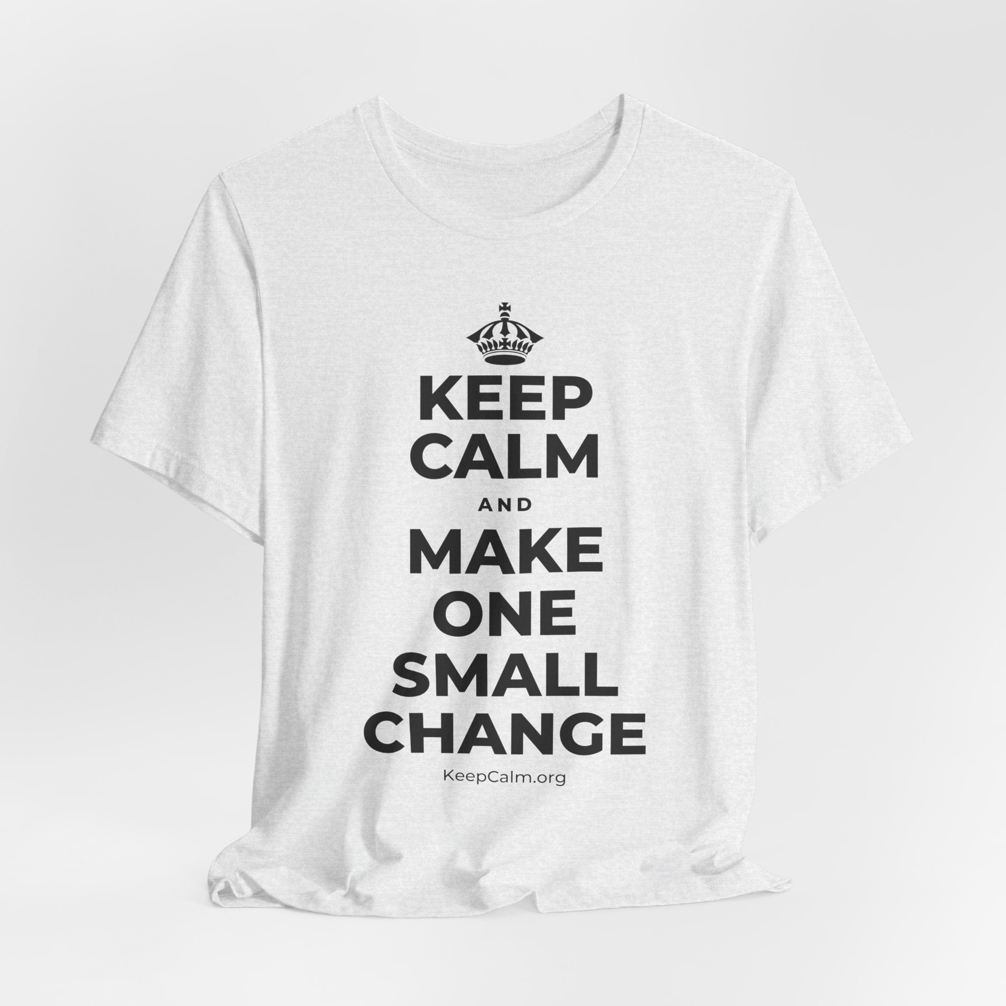 KEEP CALM AND MAKE ONE SMALL CHANGE T-Shirt (Soft Cream–Heather Mauve)