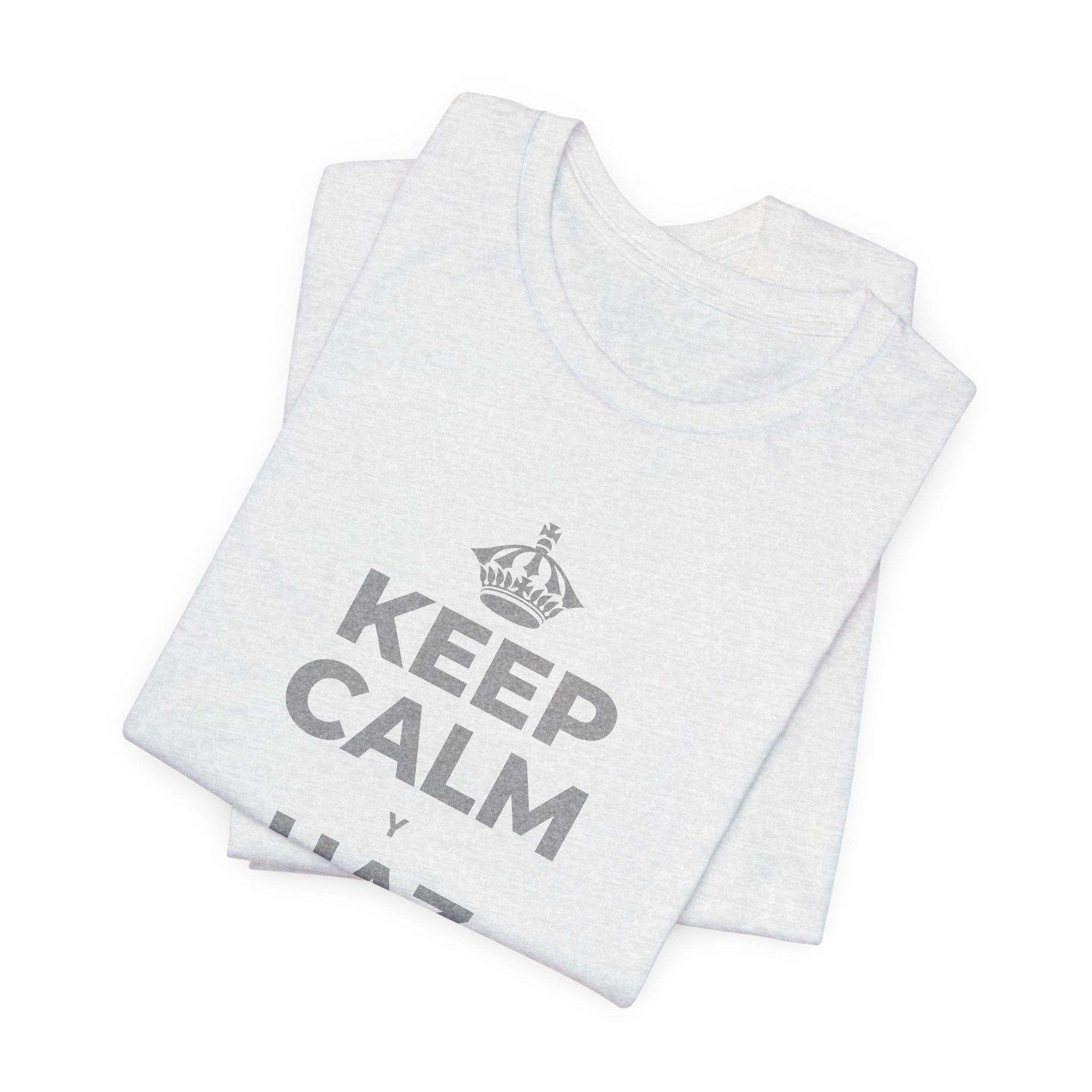 KEEP CALM Y HAZ MENOS HOY T-Shirt (Soft Cream–Heather Mauve)