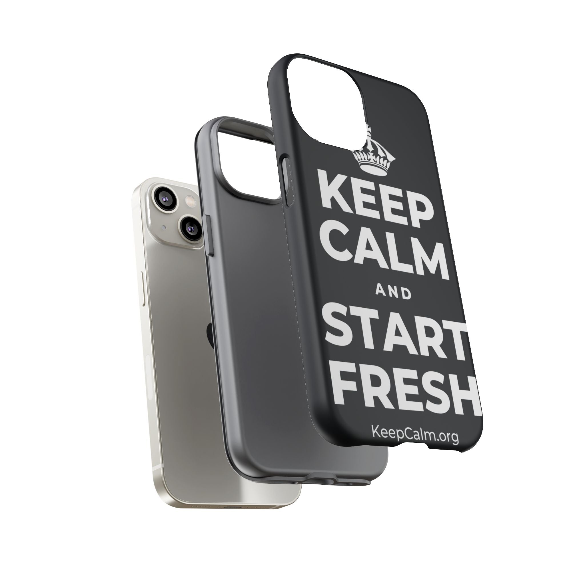 KEEP CALM AND START FRESH Phone Case (Dark)
