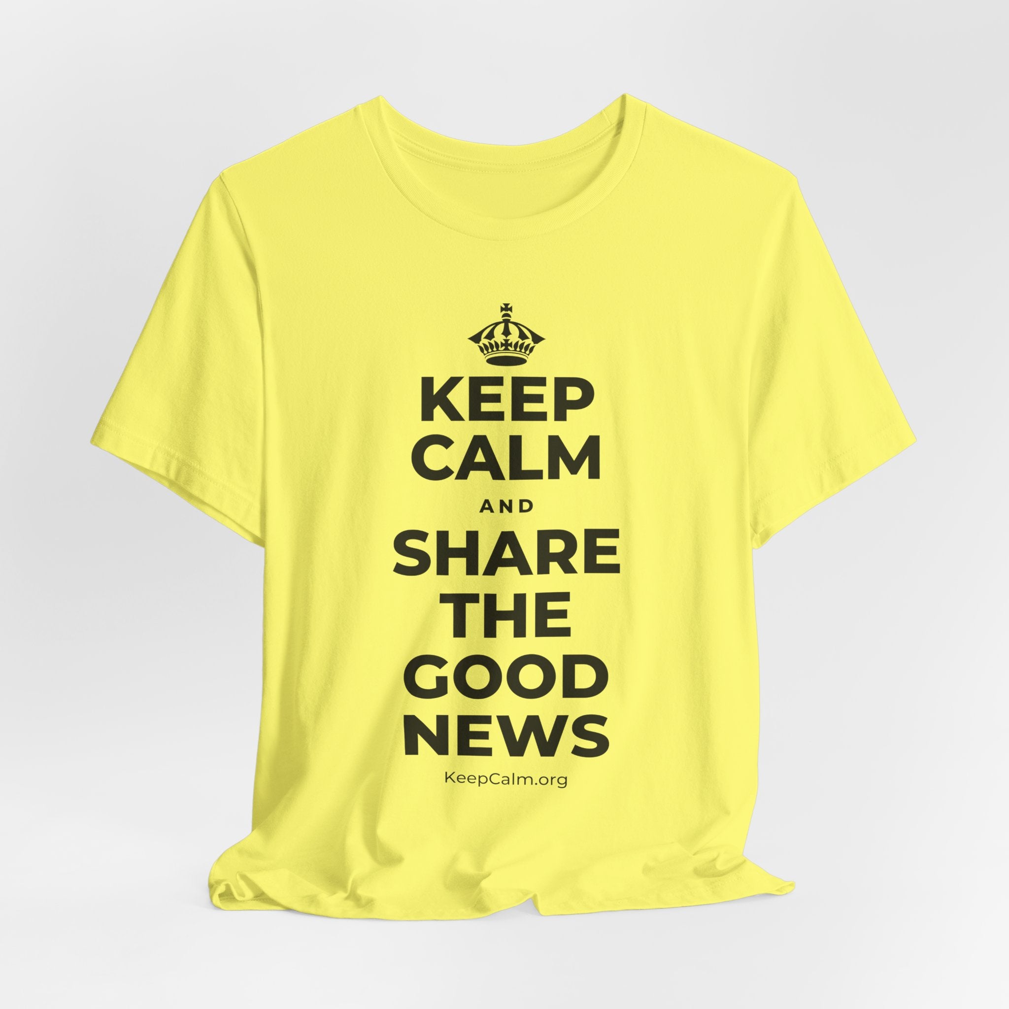 KEEP CALM AND SHARE THE GOOD NEWS T-Shirt (Soft Cream–Heather Mauve)