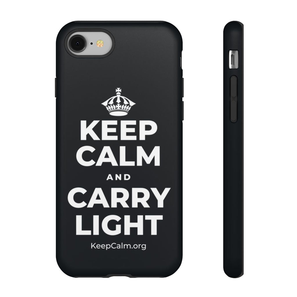 KEEP CALM AND CARRY LIGHT Phone Case (Dark)
