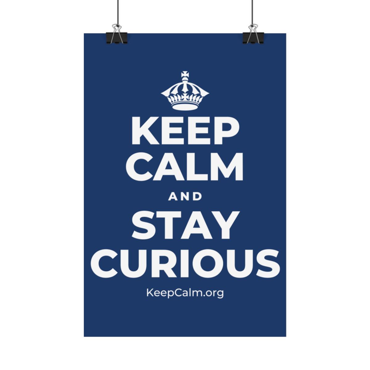 KEEP CALM AND STAY CURIOUS Satin Poster