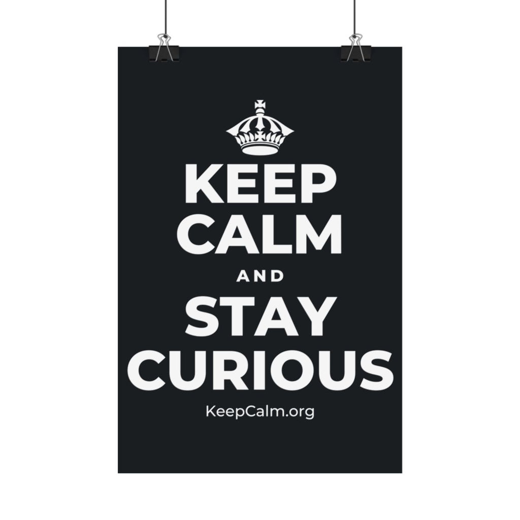 KEEP CALM AND STAY CURIOUS Satin Poster (Dark)
