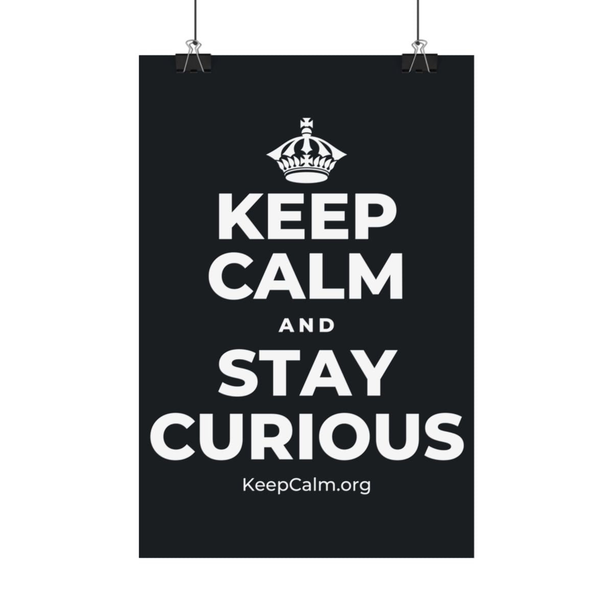 KEEP CALM AND STAY CURIOUS Satin Poster (Dark)