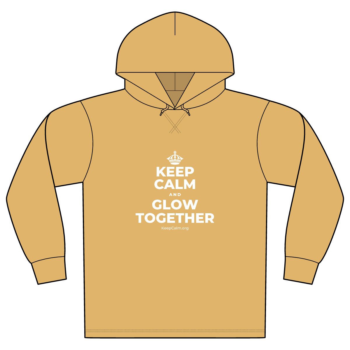 KEEP CALM AND GLOW TOGETHER Organic Hoodie Tee