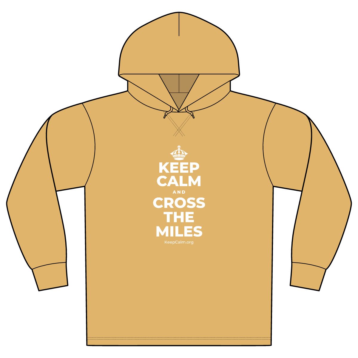 KEEP CALM AND CROSS THE MILES Organic Hoodie Tee