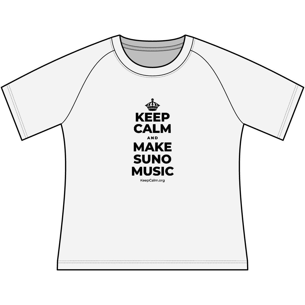 KEEP CALM AND MAKE SUNO MUSIC Women's Raglan Tee
