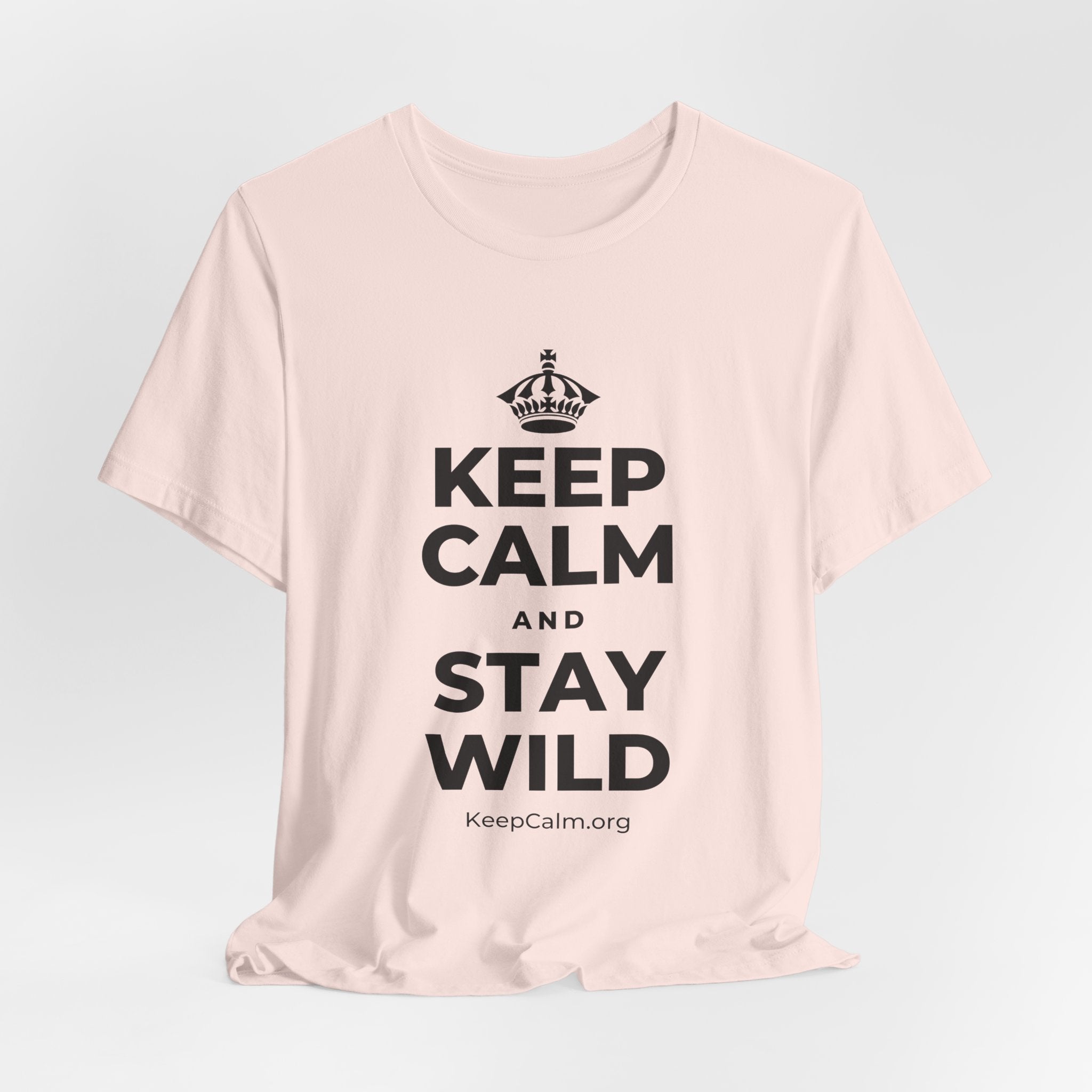KEEP CALM AND STAY WILD T-Shirt (Soft Cream–Heather Mauve)