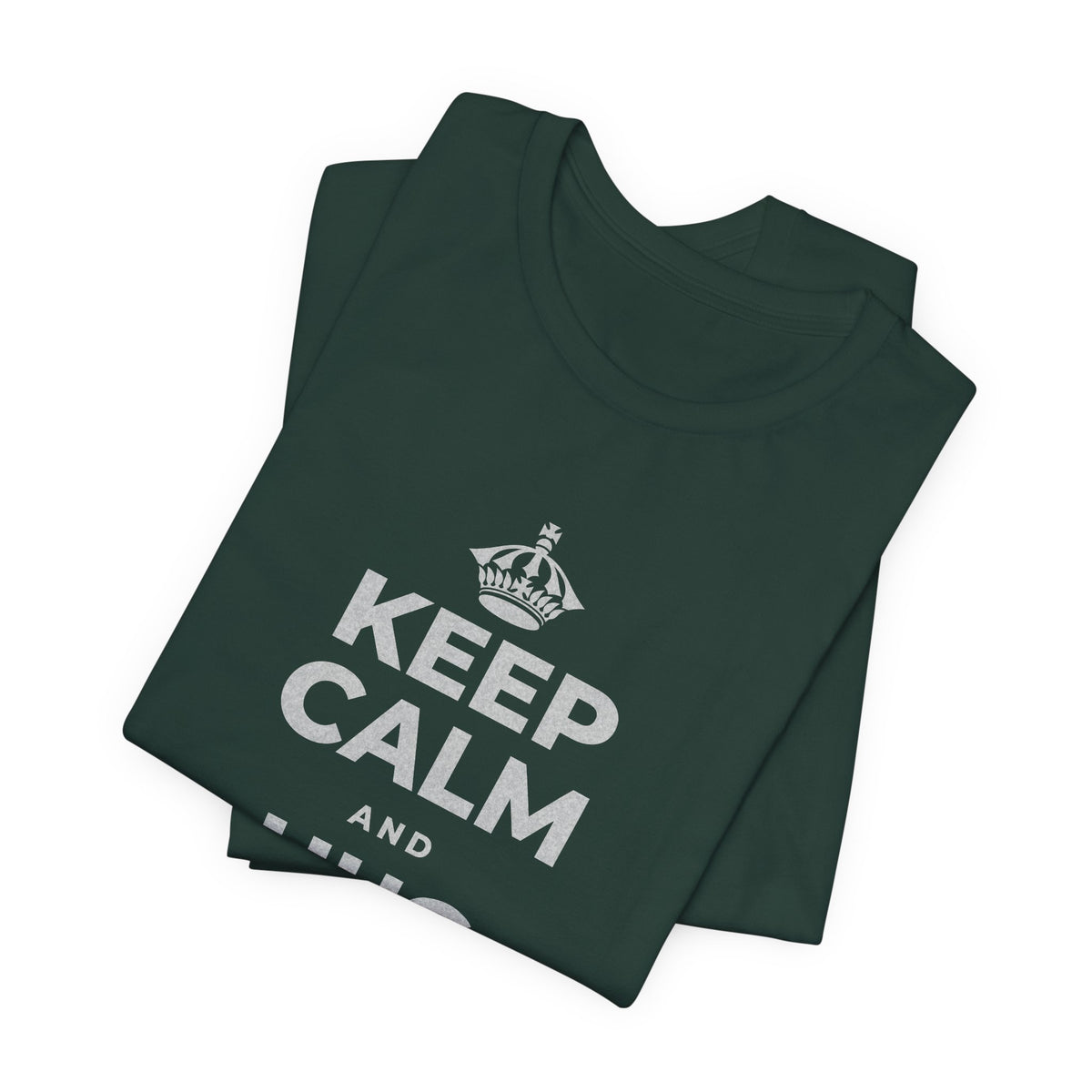 KEEP CALM AND HUG SOMEONE T-Shirt (White–Asphalt)