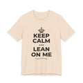 KEEP CALM AND LEAN ON ME T-Shirt (Soft Cream–Heather Mauve)