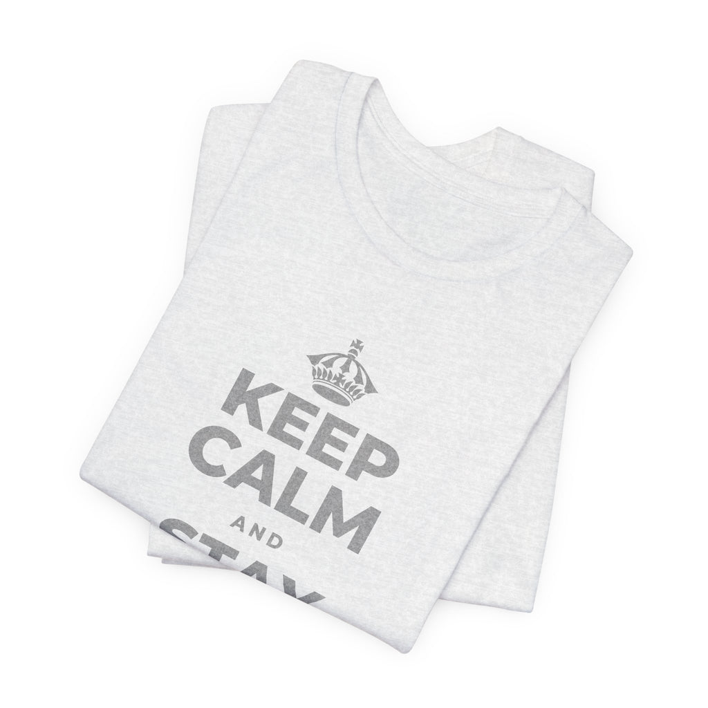 KEEP CALM AND STAY YOURSELF T-Shirt (Soft Cream–Heather Mauve)