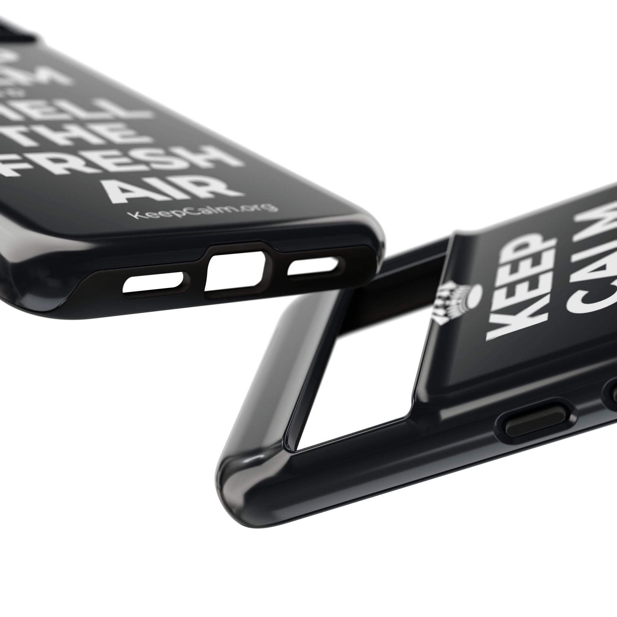 KEEP CALM AND SMELL THE FRESH AIR Phone Case (Dark)