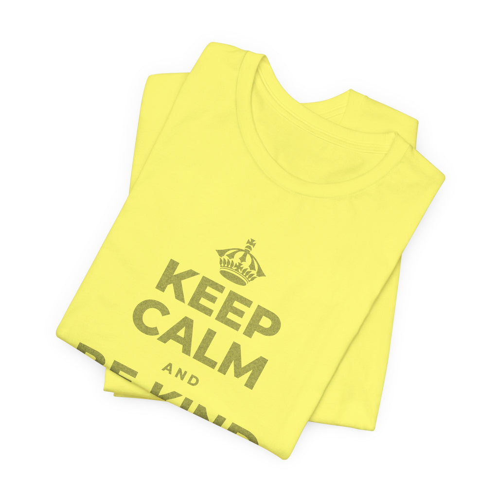 KEEP CALM AND BE KIND TO YOURSELF T-Shirt (Soft Cream–Heather Mauve)