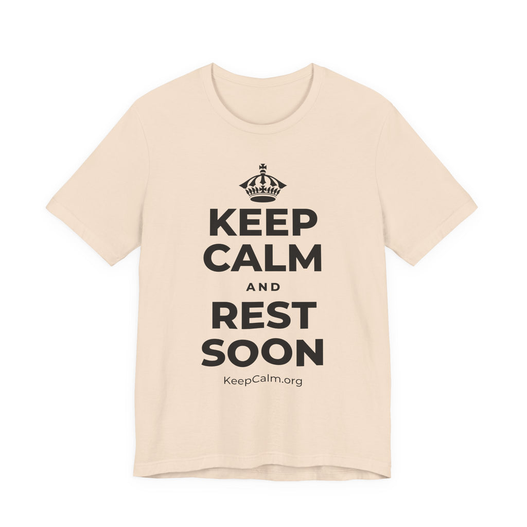 KEEP CALM AND REST SOON T-Shirt (Soft Cream–Heather Mauve)