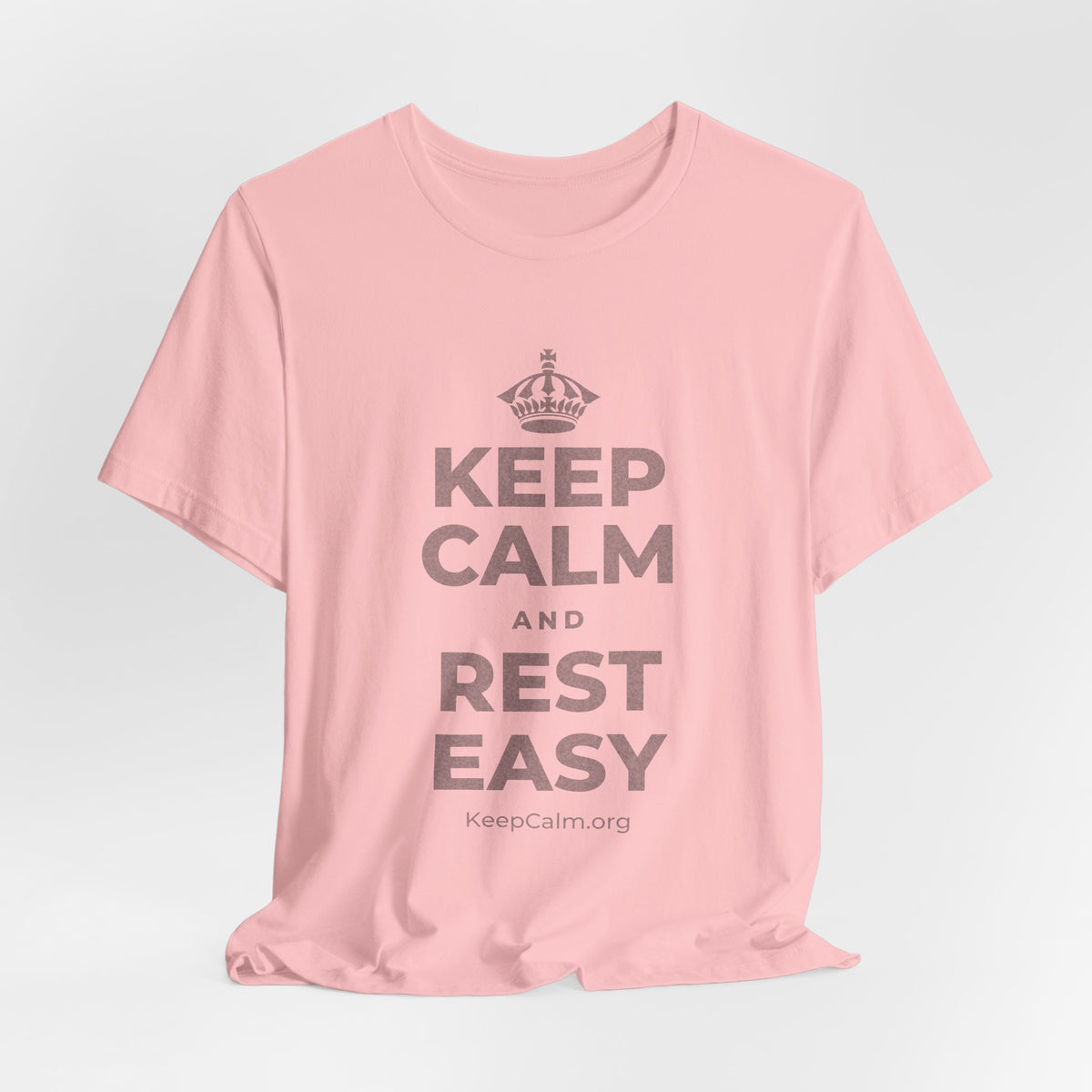 KEEP CALM AND REST EASY T-Shirt (White–Asphalt)