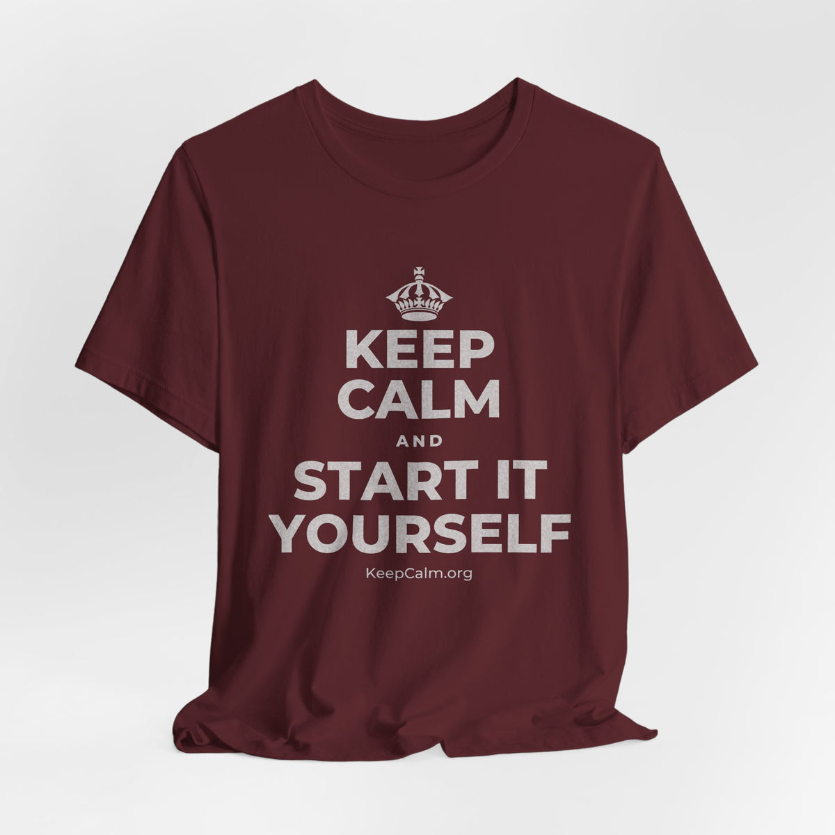 KEEP CALM AND START IT YOURSELF T-Shirt (Baby Blue–Silver)