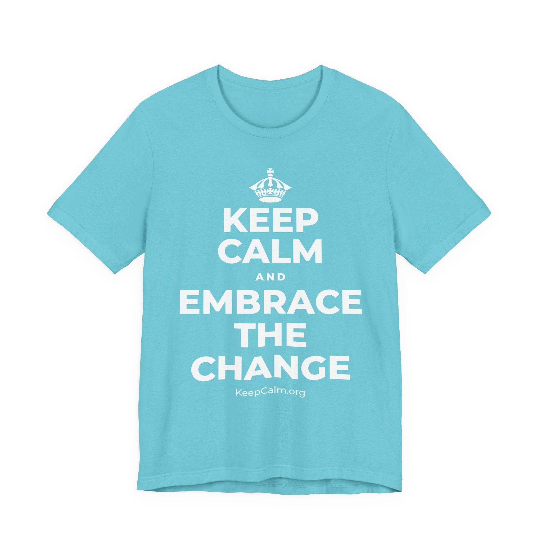 KEEP CALM AND EMBRACE THE CHANGE T-Shirt (Soft Cream–Heather Mauve)