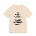 KEEP CALM Y HAZ MENOS HOY T-Shirt (Soft Cream–Heather Mauve)