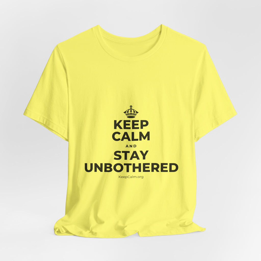KEEP CALM AND STAY UNBOTHERED T-Shirt (Soft Cream–Heather Mauve)
