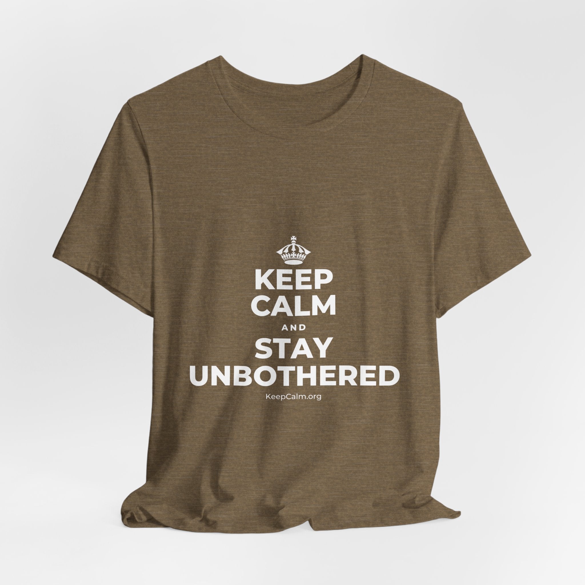 KEEP CALM AND STAY UNBOTHERED T-Shirt (Soft Cream–Heather Mauve)