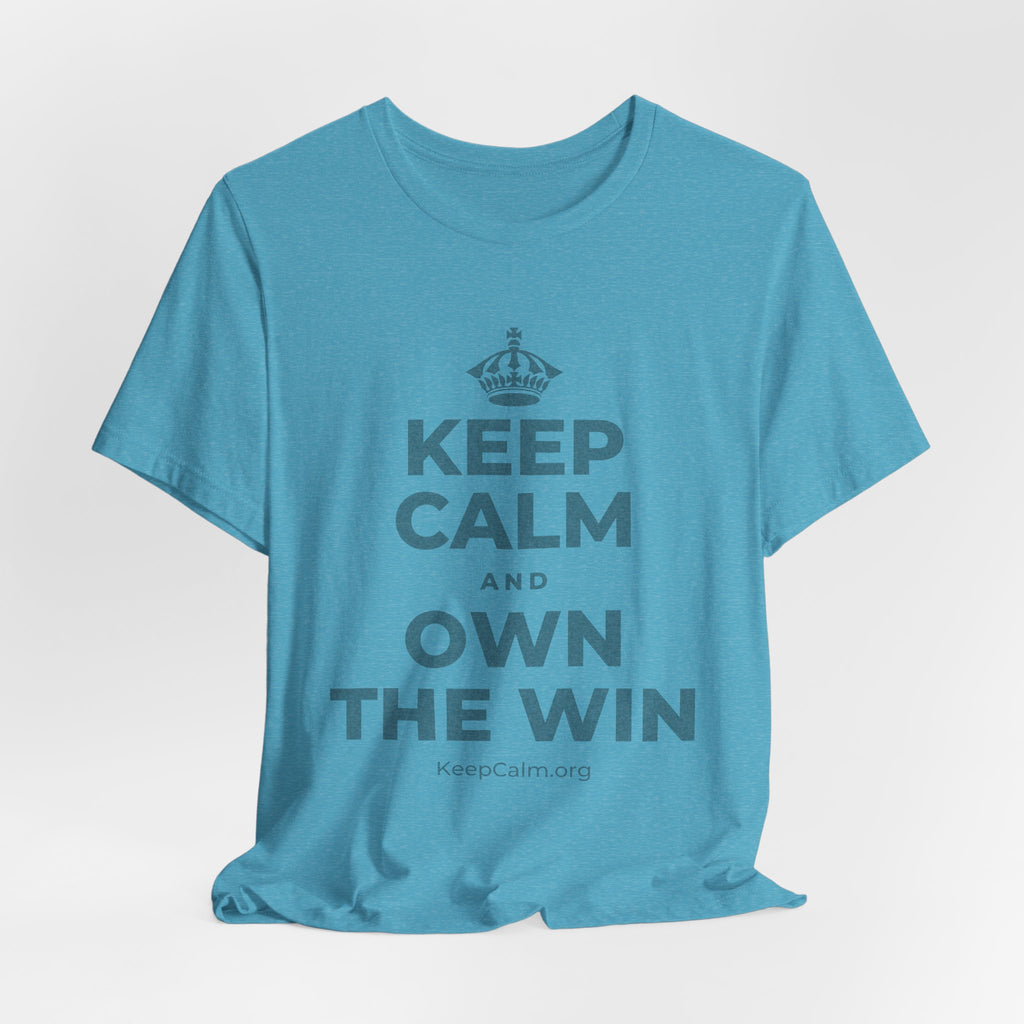 KEEP CALM AND OWN THE WIN T-Shirt (Soft Cream–Heather Mauve)