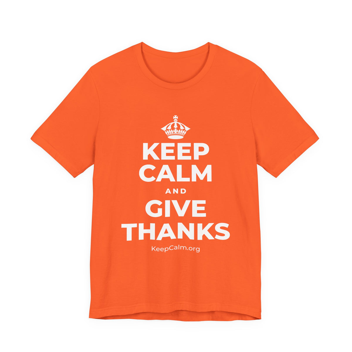 KEEP CALM AND GIVE THANKS T-Shirt (Baby Blue–Silver)