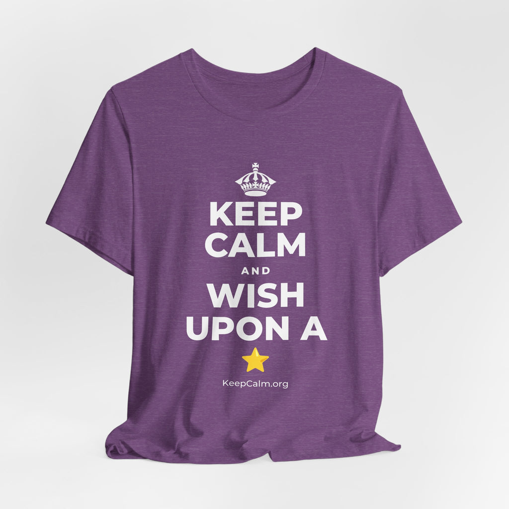 KEEP CALM AND WISH UPON A ⭐ T-Shirt (Baby Blue–Silver)