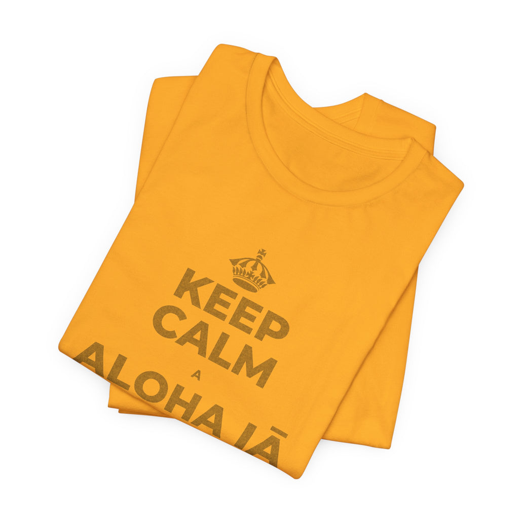 KEEP CALM A ALOHA IĀ ʻOE IHO, A LAILA I KEKAHI T-Shirt (Baby Blue–Silver)