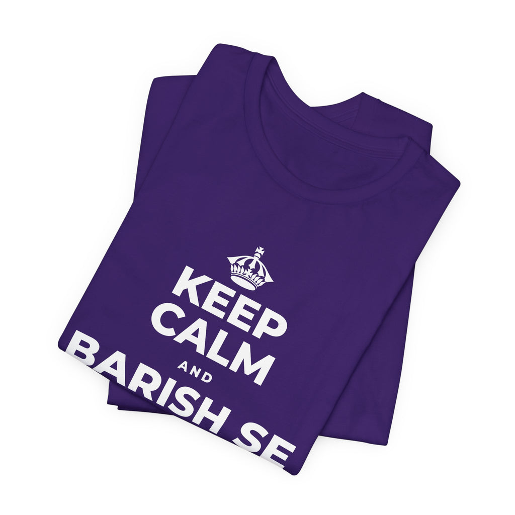 KEEP CALM AND BARISH SE CHEEZEIN BADHTI HAIN T-Shirt (Soft Cream–Heather Mauve)