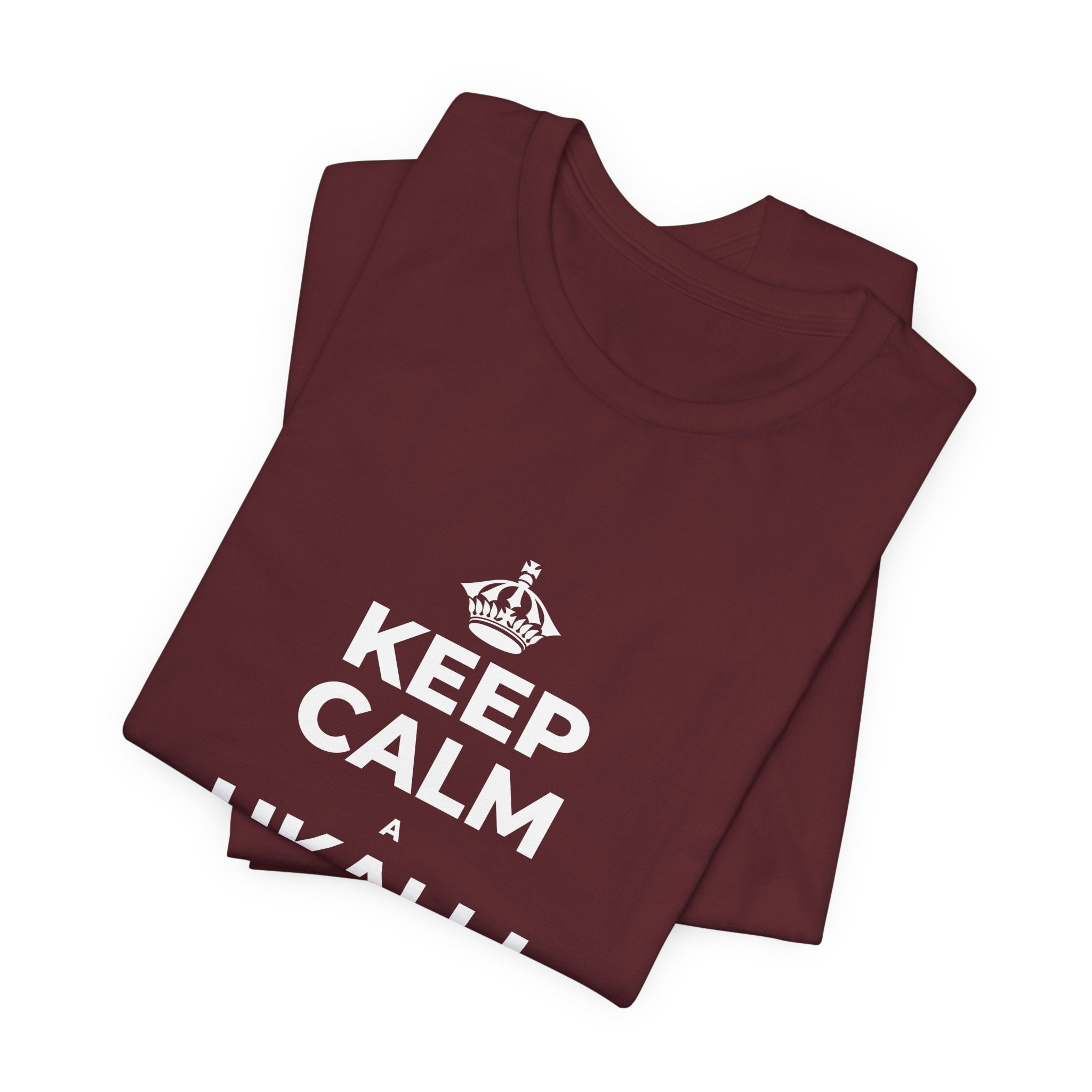 KEEP CALM A UKALI I KOU ʻĀLOHILOHI T-Shirt (Baby Blue–Silver)